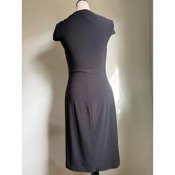 LAUREN Ralph‎ Lauren Black Cap Sleeve elegant Faux Wrap Sheath Dress 6 Classic - Image 4