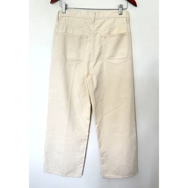 Sam Edelman Codie High Rise Wide Leg Ankle Pants Undyed Natural Cotton NWT Sz 28 - Image 2