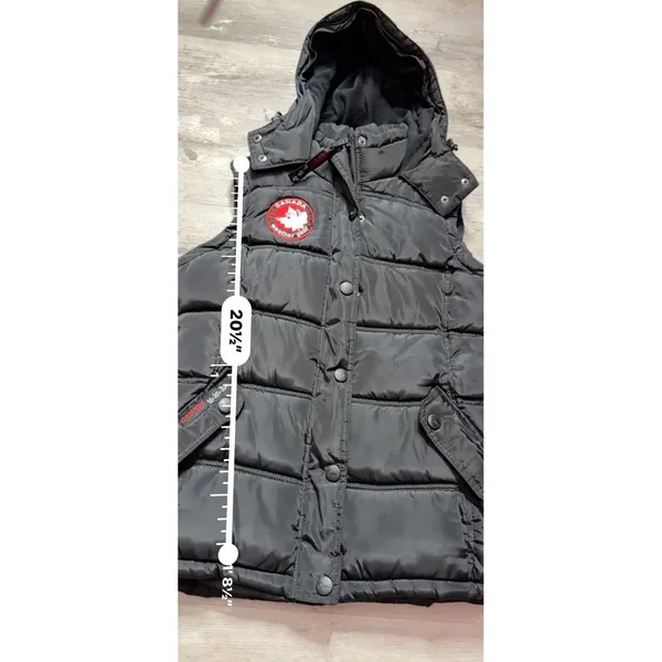 Canada Weather Gear Black Hooded Puffer Vest Womens Size Small - Image 6