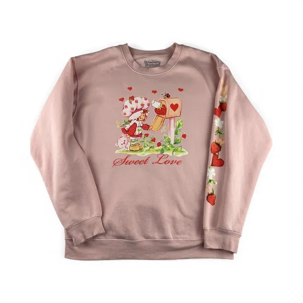 Strawberry Shortcake "Sweet Love" Pink Graphic‎ Sweatshirt Women's Size Large - Image 3