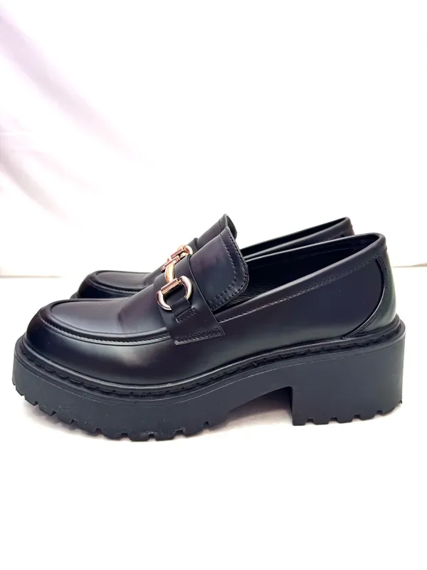 Steve Madden Alley Black Horse-bit Platform Loafers Size 10 - Image 4