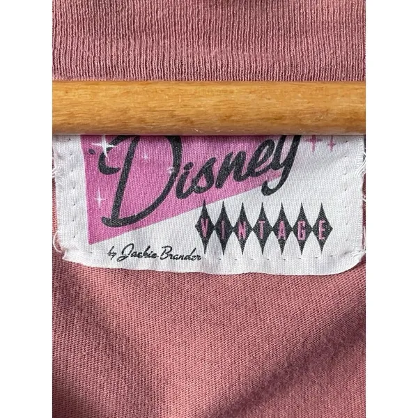 Disney Vintage 2006 Women’s Dusty Rose Pink Mickey Las Vegas V-Neck Tee Size S - Image 5