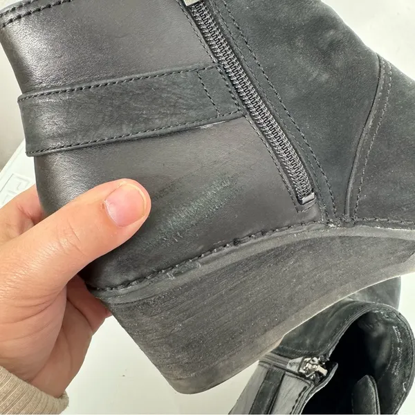 Dansko Black Leather‎ Wedge Heel Ankle Booties Size 42 - Image 6