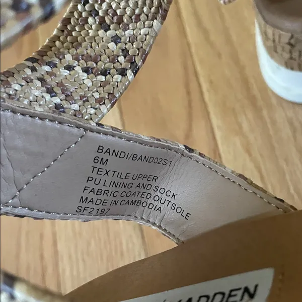 Steve Madden Platform Sandals Womens 6 Tan Bandi Snake Print Casual - Image 7
