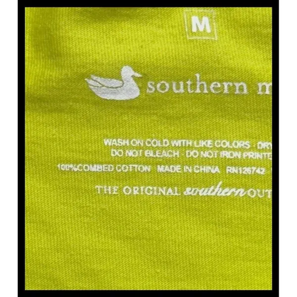 Southern‎ Marsh T-Shirt Womens Medium Lime Green Pocket Short Sleeve Tee - Image 3