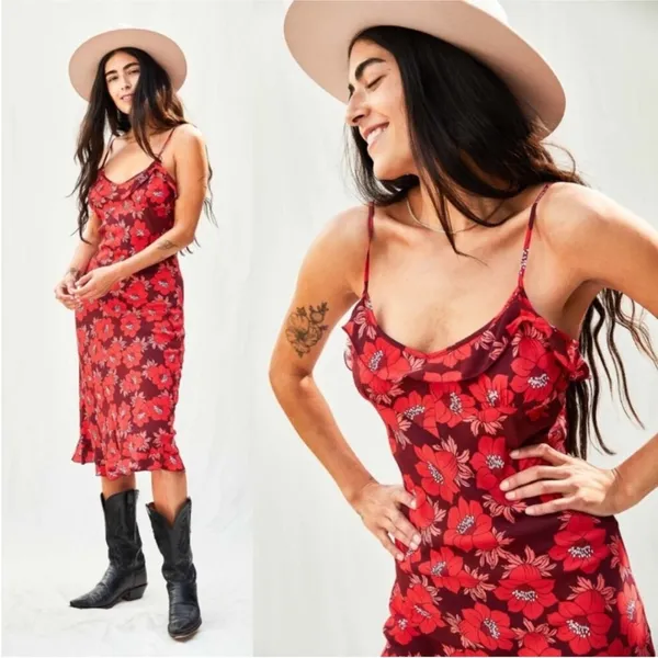 Rollas Shelley‎ Datura Slip Dress in Raspberry Size XS - Image 2