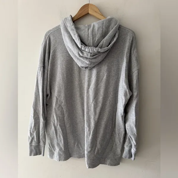 Aerie Gray Cozy Henley‎ Quarter Button Sweatshirt Hoodie - Image 3