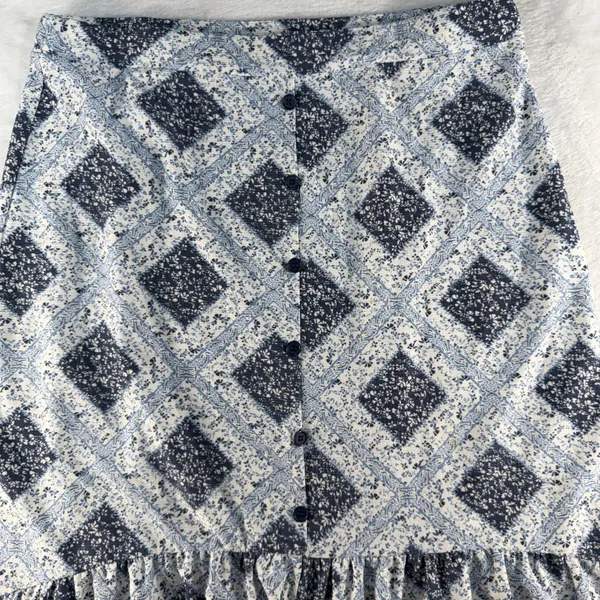 Cato L Maxi Skirt Button Front Tiered Cottagecore Boho Coastal Vacation Cruise - Image 3