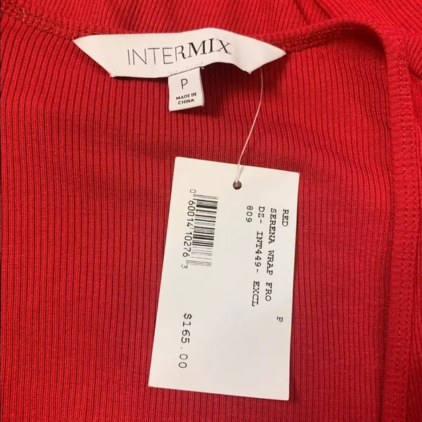 NWT‎ Intermix Serena ribbed faux wrap dress Sz P - Image 9