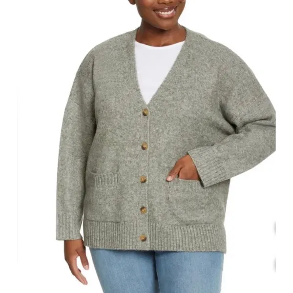 NWT ELLA MOSS Cardigan‎ Sweater XXL Green Buttons Pockets V-neck Soft Cozy Layer - Image 4