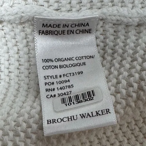 Brochu Walker Decker V-Neck Cotton-Blend Sweater White M - Image 6