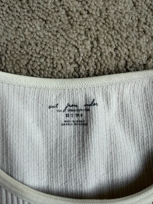 Out From Under x Urban Outfitters Cream Ribbed Tee – XS/S - Image 3