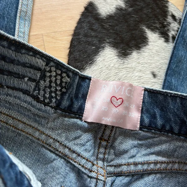 REVICE Matchmaker Love at First Sight Jeans Size 25 Patchwork High Rise Blue‎ - Image 3