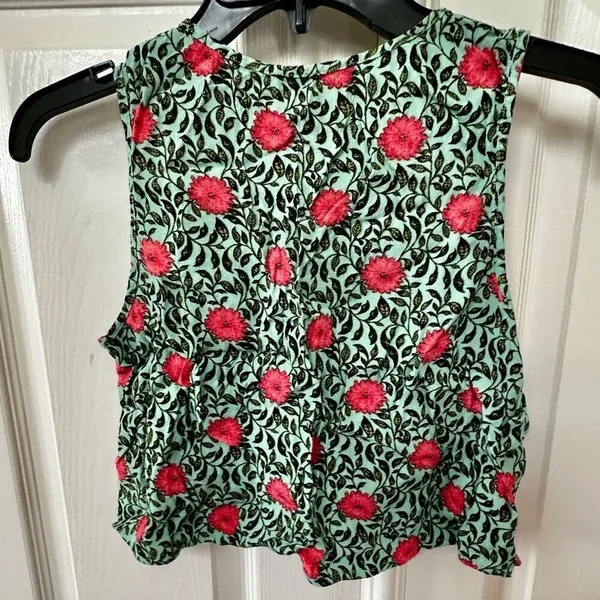 Forever 21 cropped green floral tank - Image 2