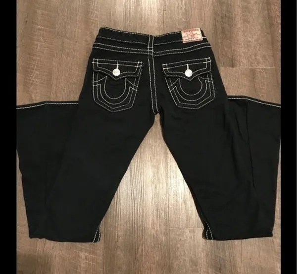Y2K True Religion Joey Super Flare knit jeans - Image 3
