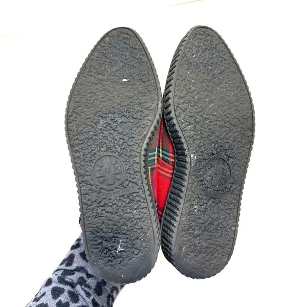 T-U-K Red Plaid Pointed Ballet Creeper Platform Shoes Women’s Size 5 - Image 6