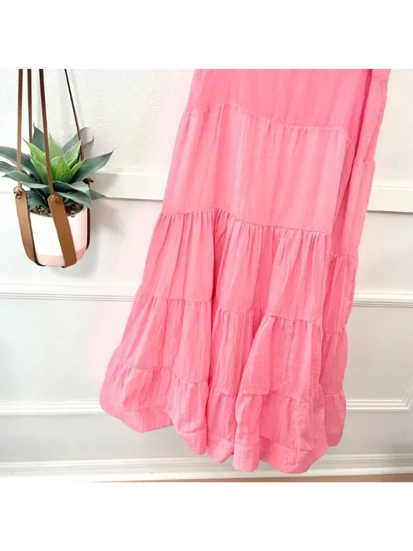 Liliana Meza Mae Skirt Maxi Size M Hot Pink - Image 3