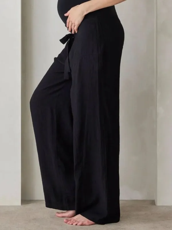🌟 Bumpsuit 🌟 The Realxed Drawstring Poplin Wide Leg Pant Black Sz S - Image 3