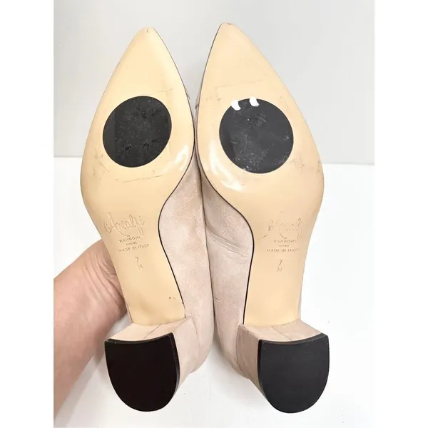 Amalfi by Rangoni Shoes Pablito Pointed Toe Size 7 Pink Pump Cashmere‎ Suede - Image 9