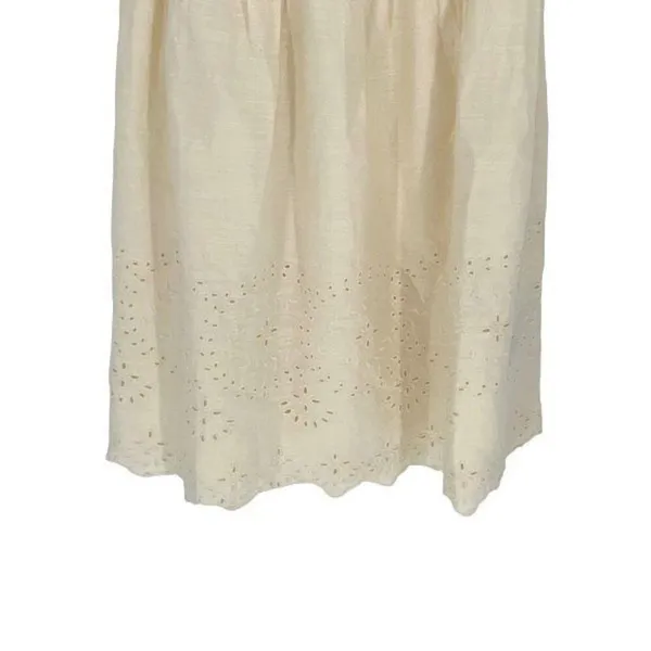 Old Navy Women Waist-Defined Sleeveless Ruffle Eyelet Mini Dress Cream Small NWT - Image 4