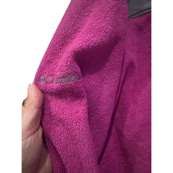 Columbia Womens Fleece Jacket Full Zip Pink Gray Large L‎ Outdoor - Image 4