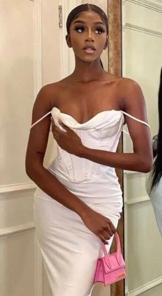 House Of CB CHARMAINE IVORY CORSET MAXI DRESS. - Image 2