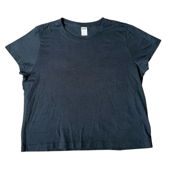 PINK NWOT Basic Short Sleeve Cotton Cropped T-Shirt - Image 2
