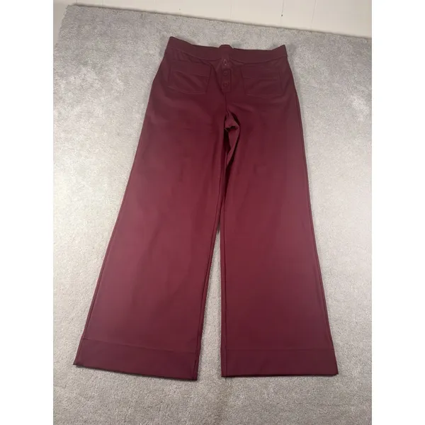 NWT Halara‎ Wide Leg Stretch Trousers Burgundy High Waist Smart Casual Size xl - Image 2