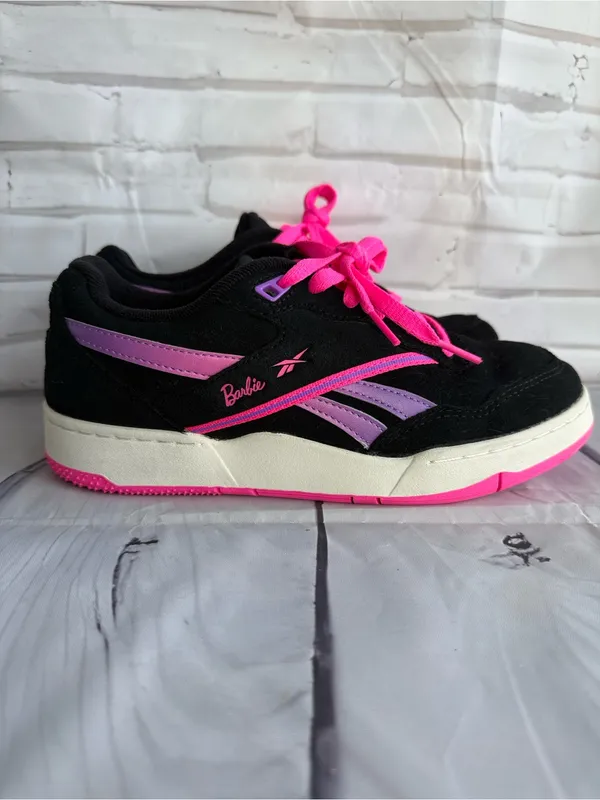 Reebok x Barbie BB 4000 II Women's Black Suede Sneakers - Image 3