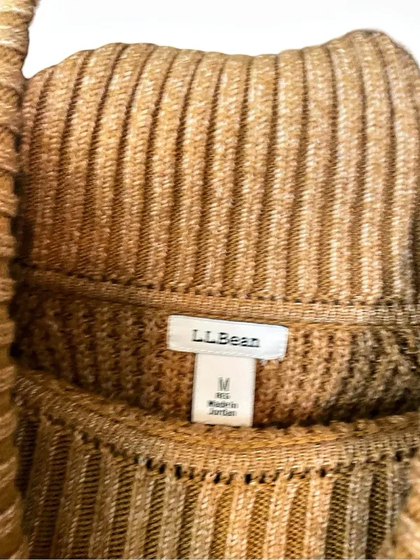 L.L.Bean Women's SuperSoft Waffle Sweater, Turtleneck Brown Medium - Image 5