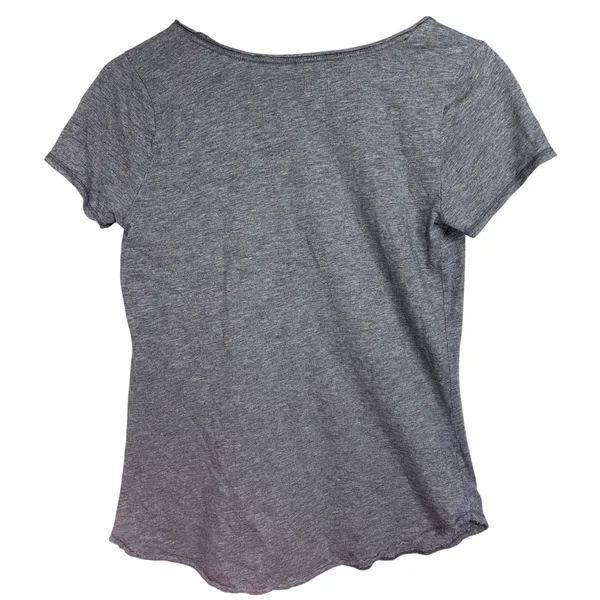 Abercrombie & Fitch Heather Gray Knit V-Neck Short Sleeve Shirt T-Shirt Size M - Image 2