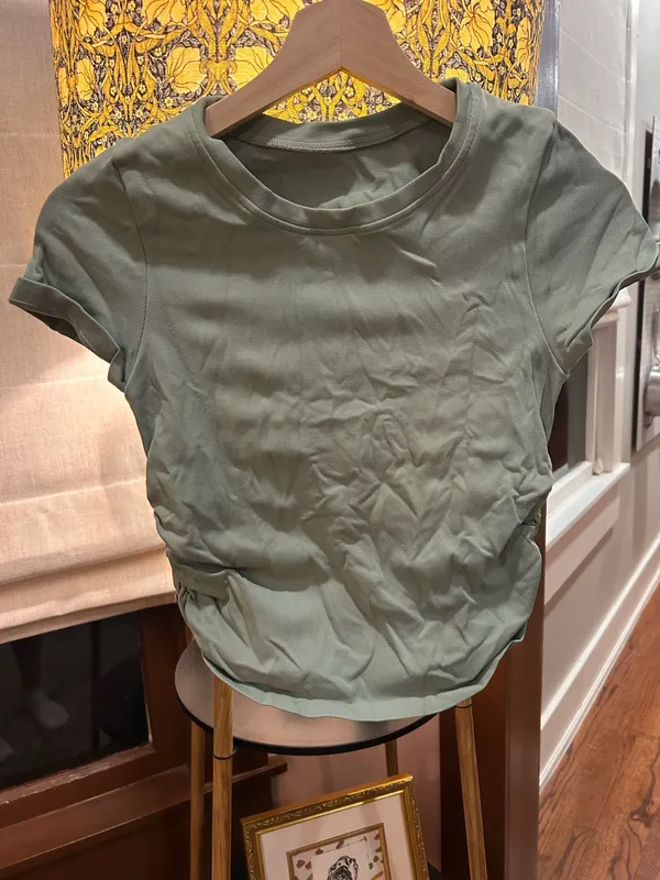 Green athletic Shirt with Rouched Sides - Image 7