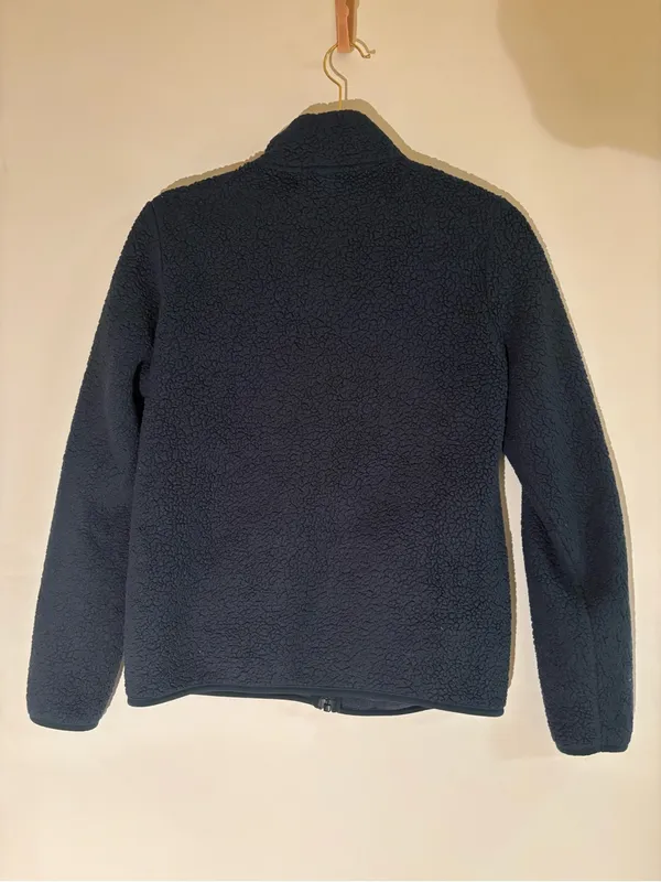 Uniqlo Women's Dark Navy Teddy Fleece Zip Jacket - Image 3