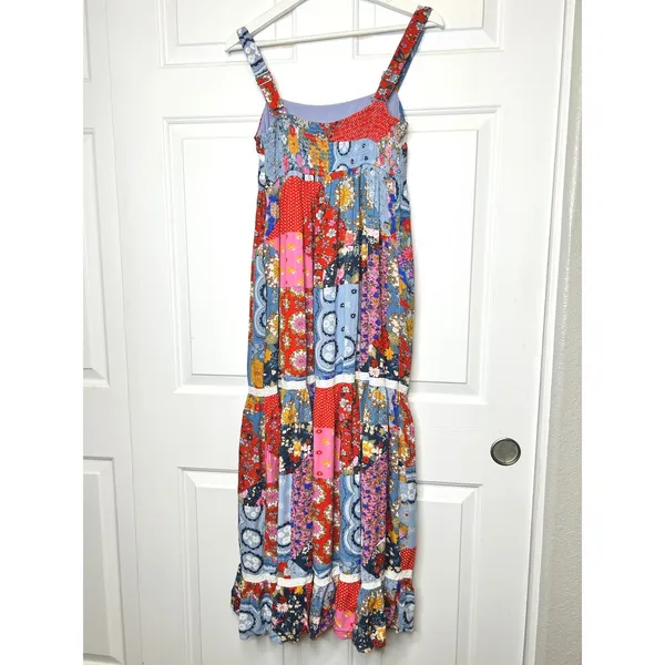 In Loom Multicolor‎ Patchwork Floral Maxi Dress Small - Image 4