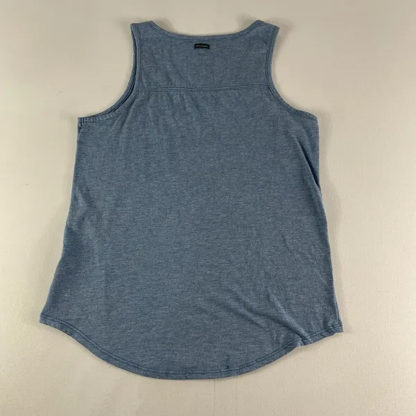 Columbia Tank Top Shirt Women's Small Blue Cotton Polyester‎ Curved Hem Ladies - Image 5