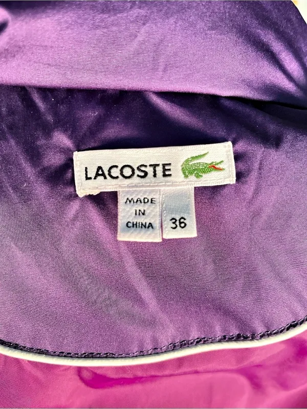 Lacoste Purple Puffer Jacket Ladies Size 36 (US Small) Like New - Image 4