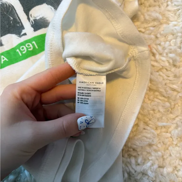 American Eagle Outfitters White Nirvana T-Shirt - Image 4