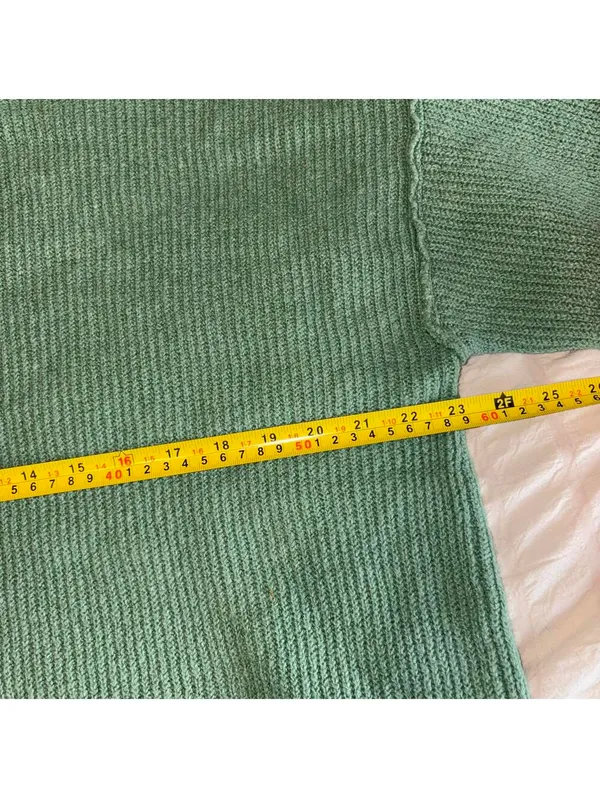 Aerie Cozy Ribbed Knit Crewneck Sweater RN: 54485 In Green, Woman’s Size Small - Image 4