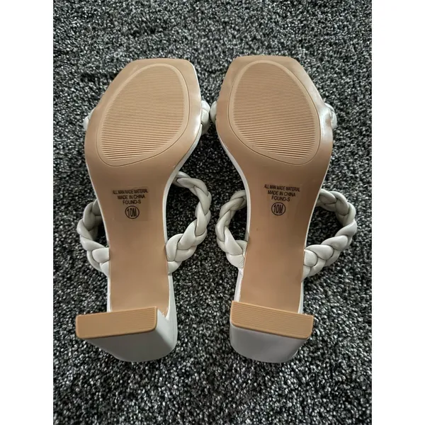 Dolce Vita Sandals Womens Size 10 Ivory Braided Slide Square Toe Block - Image 4