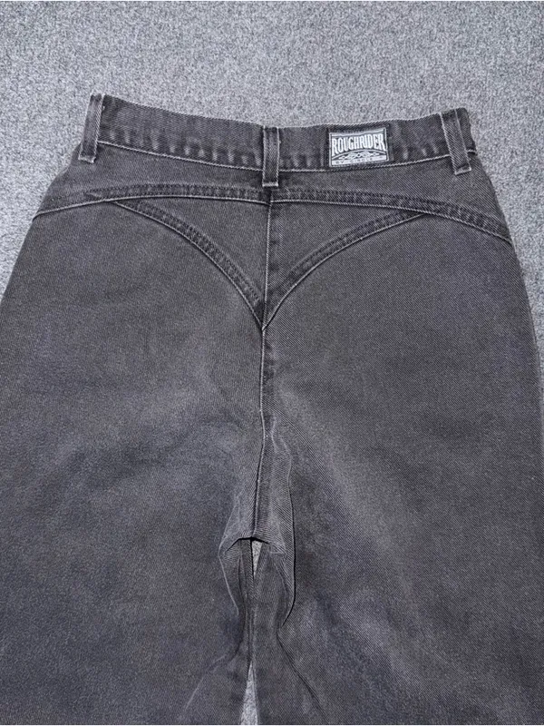VTG 80s 90s RoughRider Circle T Black High Rise Bareback Wedgie Cowgirl Jeans - Image 4