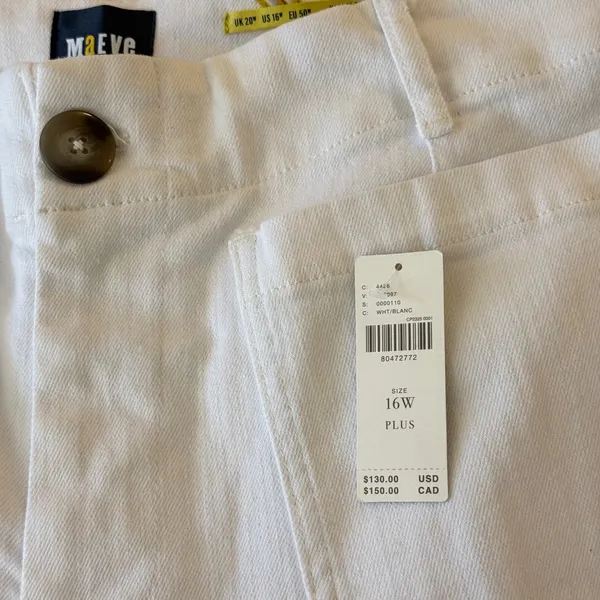 Maeve Anthropologie The Colette Wide Leg Crop Pants Women 16W White - Image 11