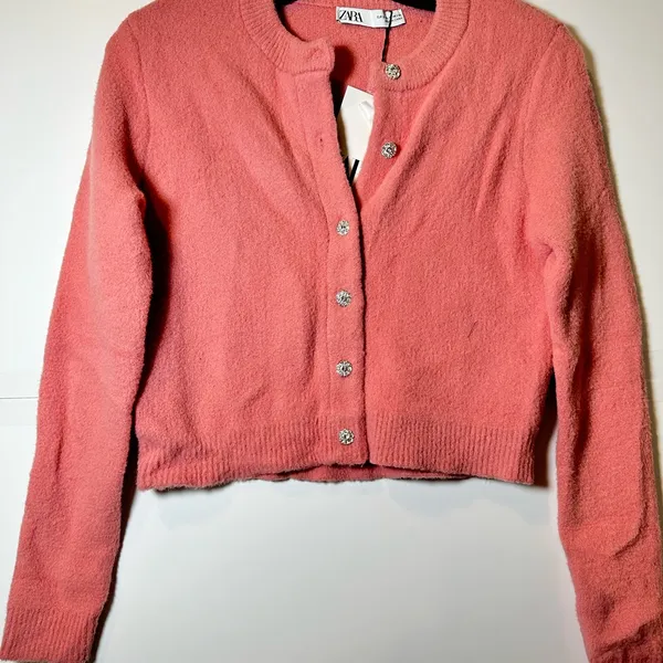 ZARA *NWT* soft Pink Button-Up cardigan - Image 8