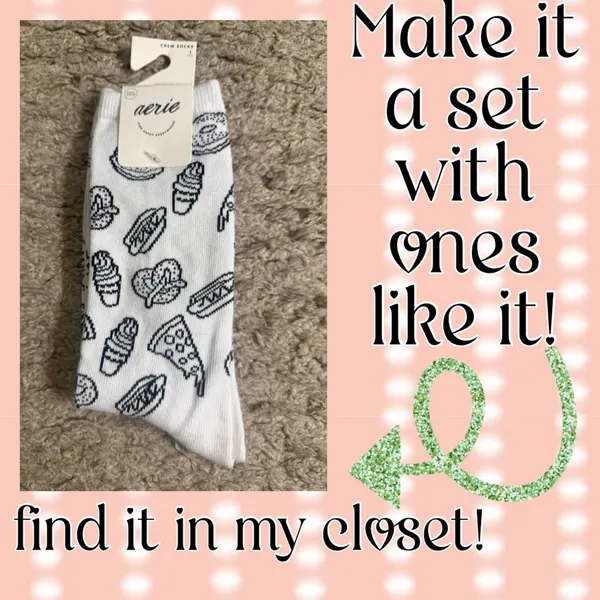 Aerie Black New York NYC Block Letter Graphic Real Soft® Crew Socks - Image 7