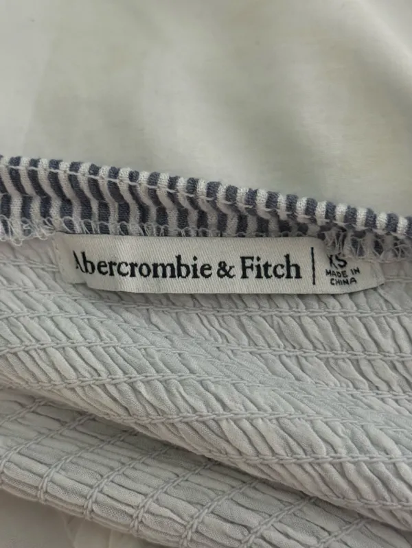 Abercrombie & Fitch Tie Shoulder Blue and White Striped Midi Dress - Image 5