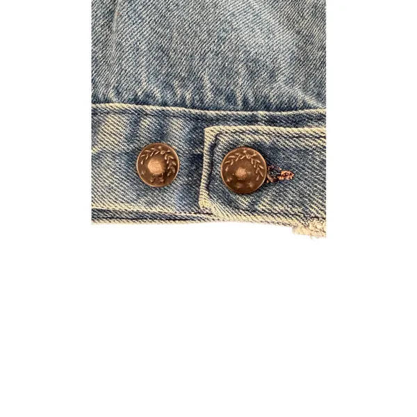 Classic Y2K Light Wash Denim Trucker Jacket Size L - Image 5