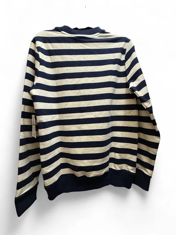 Jockey Men's Navy and Cream Striped Crewneck Sweater - Image 4
