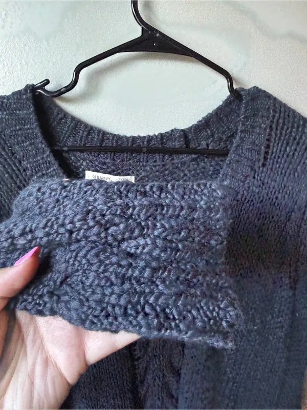 Old Navy Oversized Gray Cable Knit Sweater Women’s XL - Image 3