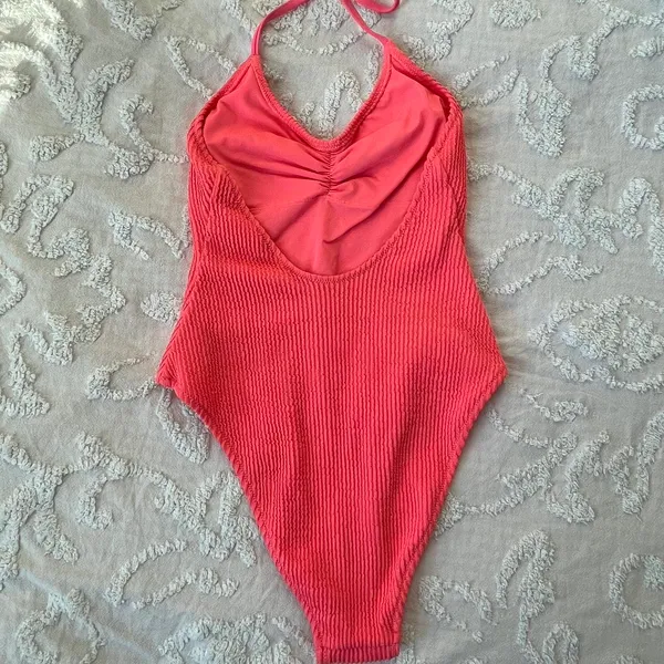 Aerie Pink Halter One Piece Swimsuit - Image 2