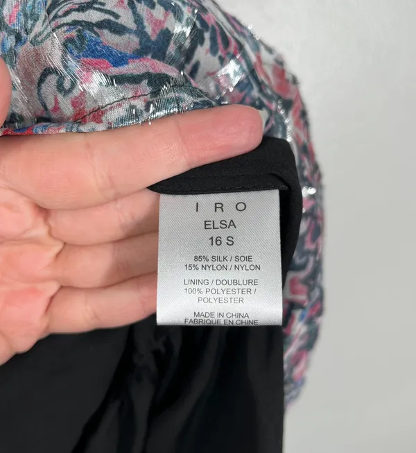 IRO Elsa Metallic Strappy Back Silk Metallic Material Bubble Waist Tank Top 36 4 - Image 5