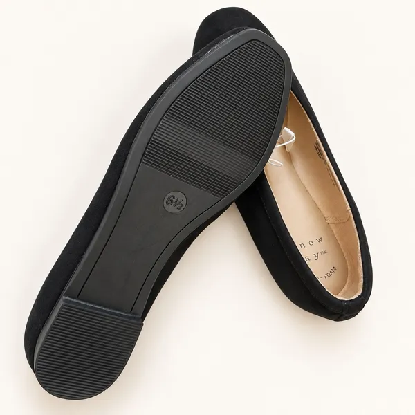 A New Day Neve Black Microfiber Square Toe Memory Foam Ballet Flats 6.5 - Image 7